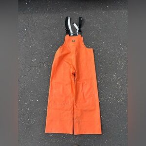 Carhartt Waterproof Double Knee Orange Rain Bibs Overalls Mens M R39ORG